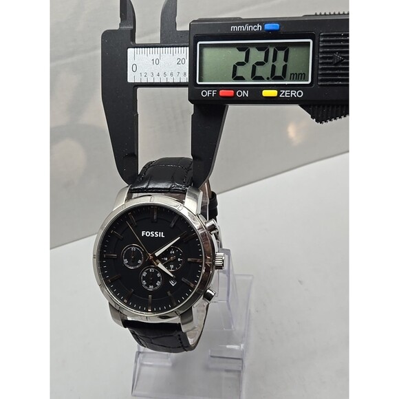 Fossil BQ1525 Mens Quartz Chronograph Watch Black Dial Leather Date New Battery - Picture 6 of 12